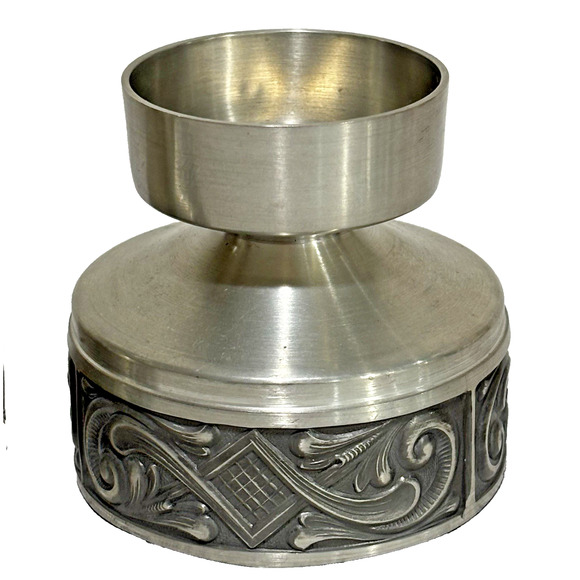 Norwegian Selandia Pewter 2-5/8" Candleholders Acanthus Design Made in NORWAY - Picture 3 of 8